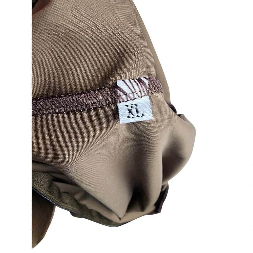 Kids Brown Long Sleeve‎ Leotard Mock Neck Back Zip Dance Gymnastics XL